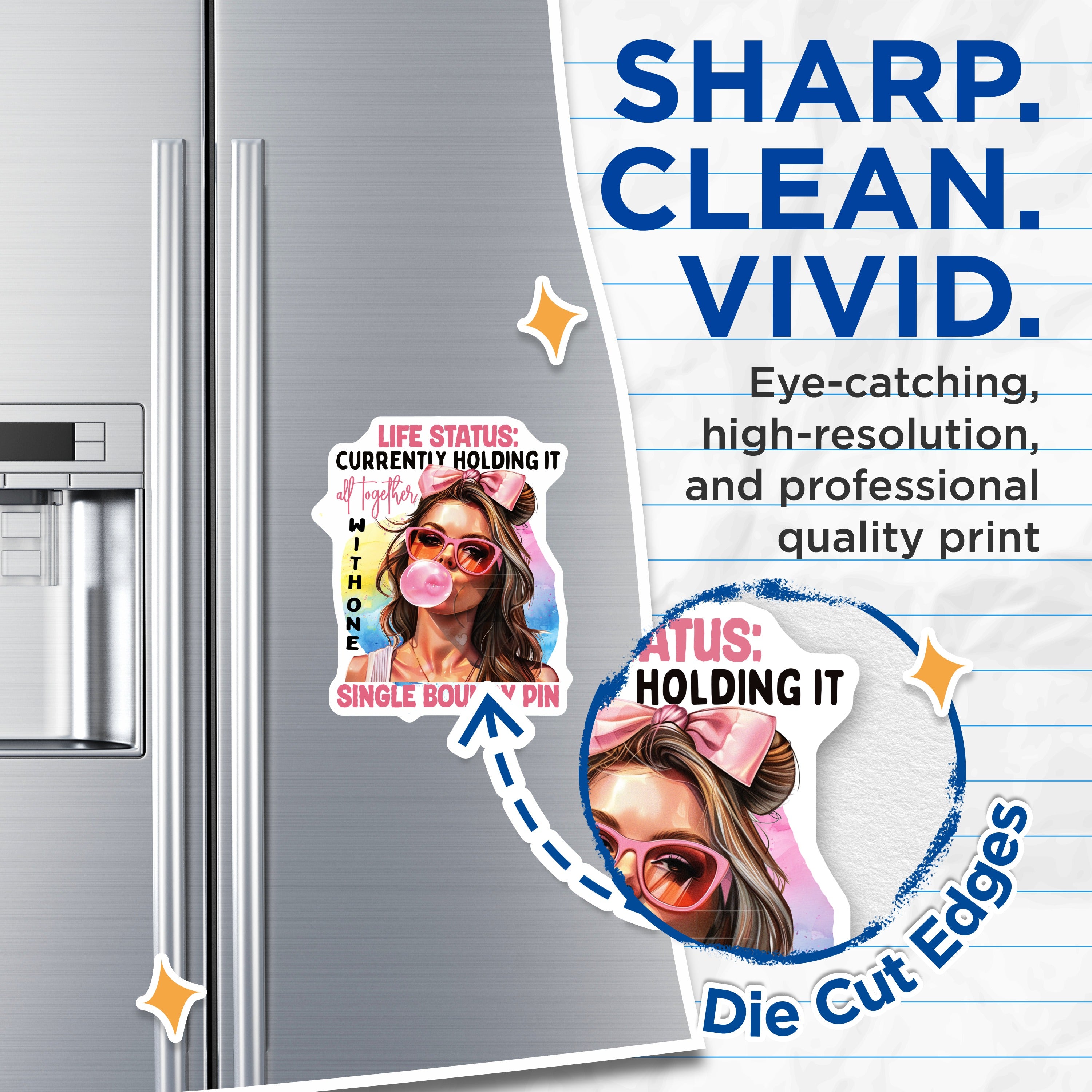 (2 Pack) Holding It Together Magnets - Life Status Humor - Busy Woman Sarcastic Quote - Fridge Locker Office Decor - 5 Inches On Longest Side - Thick Durable Magnet - Made in USA - MAG38457
