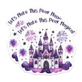 (2 Pack) Let's Make This Pear Magical Magnets - Castle Theme - Fairy Tale Decor - 5" On Longest Side - for Cars, Fridges, Toolboxes - Made in USA - MAG8059