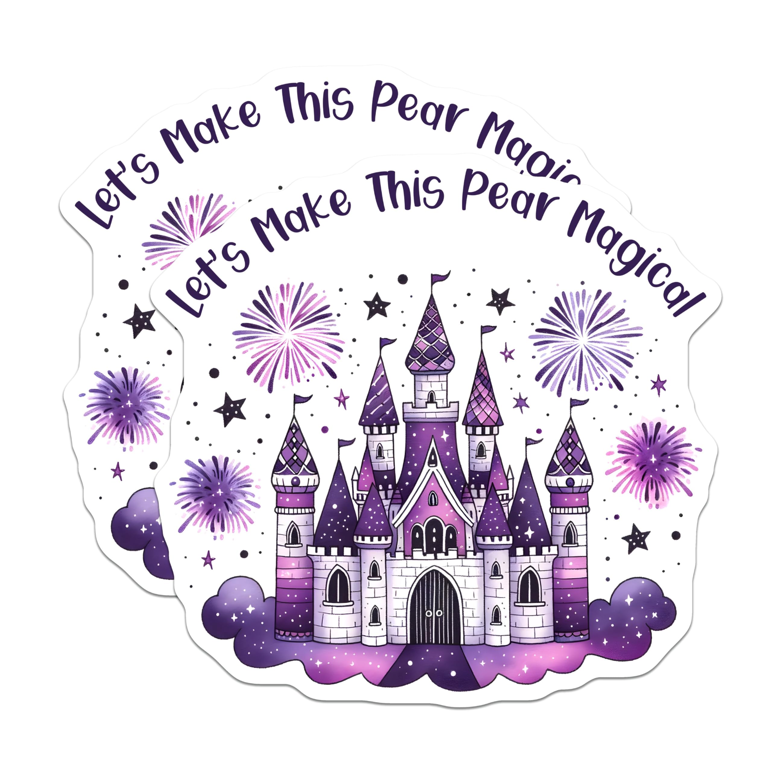 (2 Pack) Let's Make This Pear Magical Magnets - Castle Theme - Fairy Tale Decor - 5" On Longest Side - for Cars, Fridges, Toolboxes - Made in USA - MAG8059