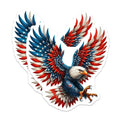 (2 Pack) American Bald Eagle Magnets - USA Flag Design Art - Patriotic Freedom Symbol Decoration - Independence Day Display - 5 Inches On Longest Side - Thick Durable Magnet - Made in USA - MAG21919
