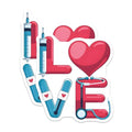 (2 Pack) Love Nurse Magnets - Healthcare Magnets - Medical Professional Appreciation Magnets - Nurse Office Decor Magnets - 5" On Longest Side - for Cars, Fridges, Toolboxes - Made in USA - MAG7205
