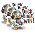 (3 Pack) Duck Dodge Win Decals - Gamer Duck - Gaming Decals - Laptop Decal - 3 Inches On Longest Side - Easy Peel & Apply - Made in USA - 3MCS7314