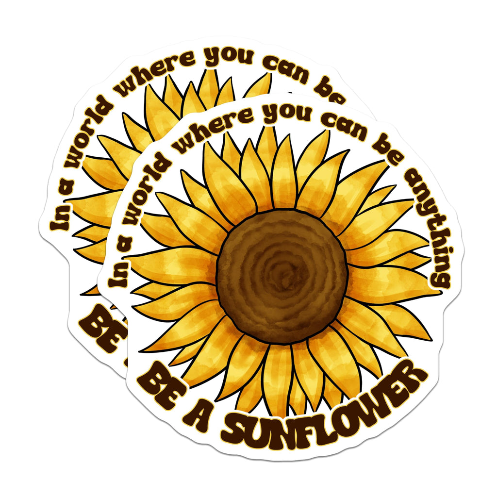 (2 Pack) Sunflower Magnets - Motivational Quote - Yellow Flower Decor - 5" On Longest Side - Premium Magnet - for Cars, Refrigerators, Toolboxes, Lockers - Made in USA - MAG18282