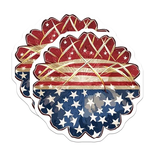 (2 Pack) American Flag Magnets Magnets - Patriotic Home Decor - 5" On Longest Side - Made in USA - Sticks to Refrigerators & Metal Surfaces - MAG8977