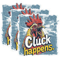 (3 Pack) Cluck Happens Decals - Chicken Quote - Funny Chicken Decal - 3 Inches On Longest Side - Easy Peel & Apply - Made in USA - 3MCS1454
