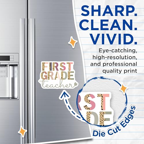 (2 Pack) First Grade Teacher Magnets Magnets - 5" On Longest Side - Made in USA - Sticks to Refrigerators & Metal Surfaces - MAG8802