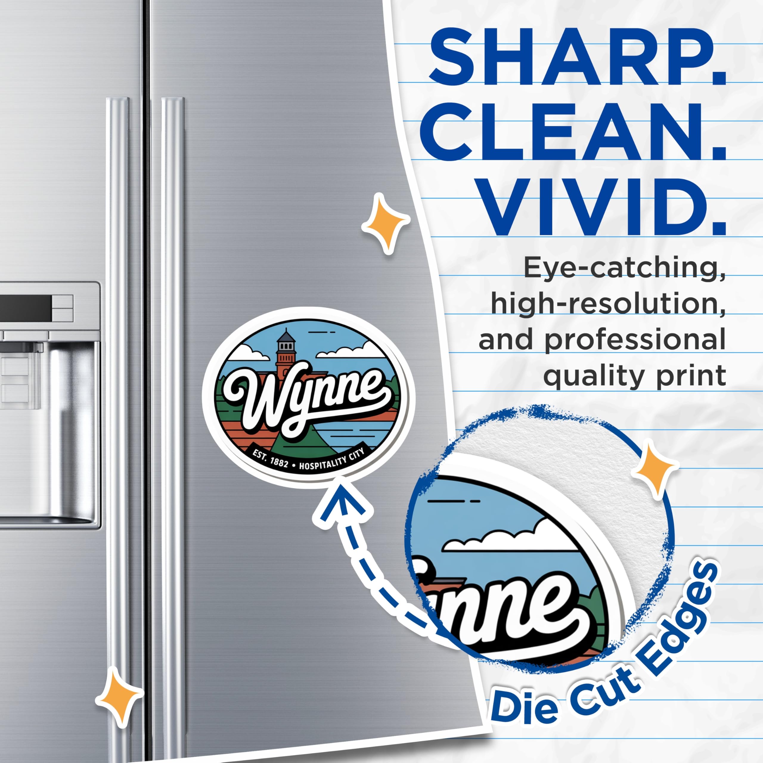 (2 Pack) Wynne Arkansas Magnets - Hospitality City - Souvenir Fridge Decor - 5" On Longest Side - Premium Magnet - for Cars, Refrigerators, Toolboxes, Lockers - Made in USA - MAG17887