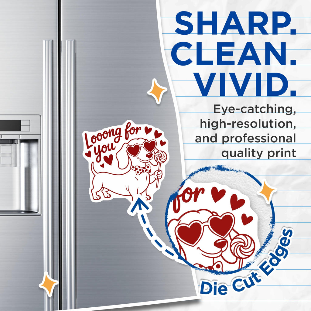 (2 Pack) Dachshund Dog Magnets - Wiener Dog Valentine - Loong for You Humor - Heart Glasses Puppy Decor - 5 Inches On Longest Side - Thick Durable Magnet - Made in USA - MAG21304