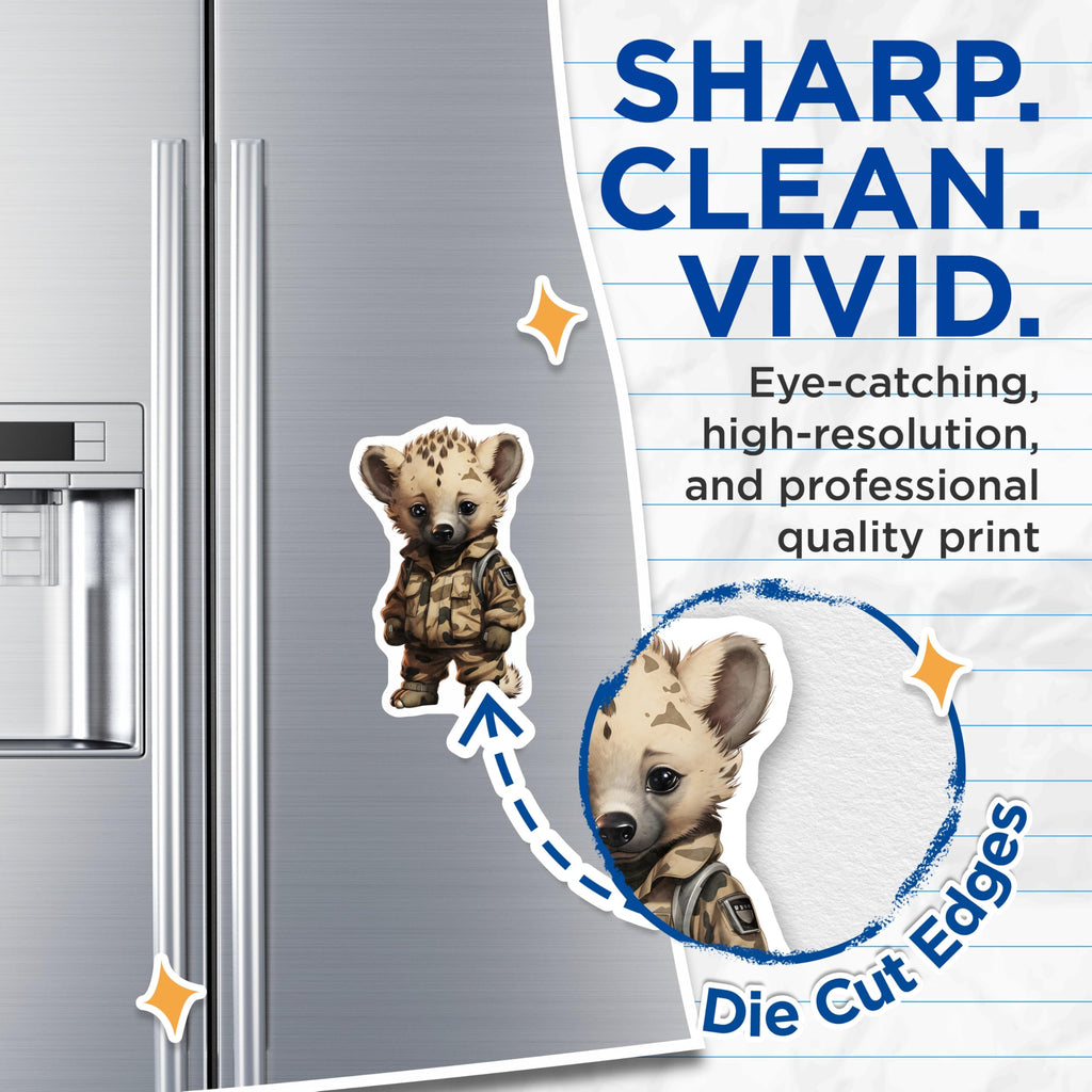 (2 Pack) Hyena Animal Magnets - Cute Character - Refrigerator Decorations - 5" On Longest Side - Premium Magnet - for Cars, Refrigerators, Toolboxes, Lockers - Made in USA - MAG16868