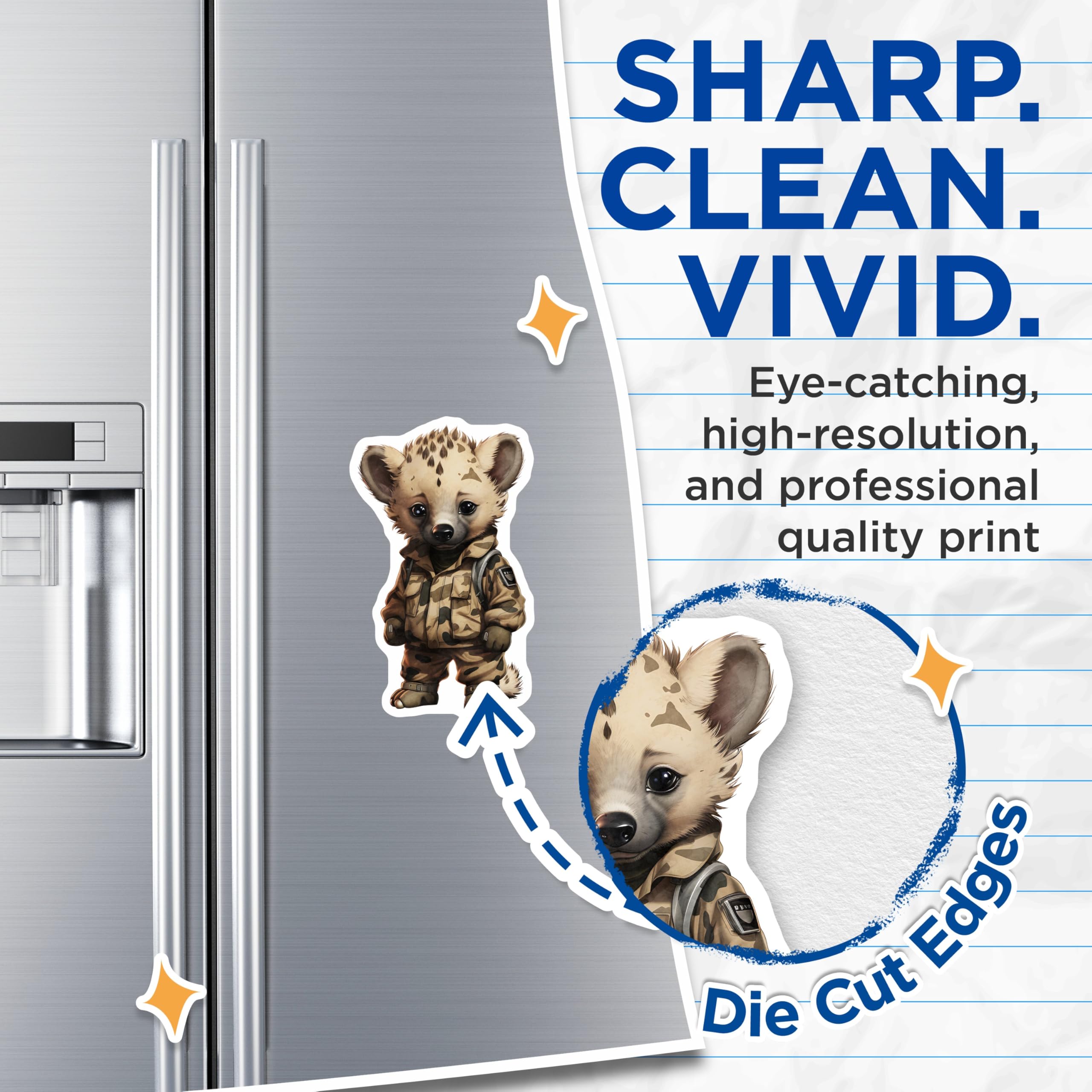 (2 Pack) Hyena Animal Magnets - Cute Character - Refrigerator Decorations - 5" On Longest Side - Premium Magnet - for Cars, Refrigerators, Toolboxes, Lockers - Made in USA - MAG16868