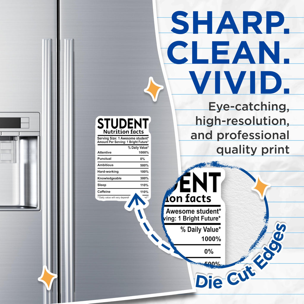 (2 Pack) Student Nutrition Facts Magnets - Educational Decor - College Student Accessories - 5" On Longest Side - Premium Magnet - for Cars, Refrigerators, Toolboxes, Lockers - Made in USA - MAG15760