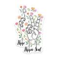 (2 Pack) Hippie Soul Peace Sign Stickers - Floral Peace Sign - Boho Stickers - 5" On Longest Side - Sticks to Smooth Flat Surfaces - Made in USA - BMCS15428