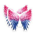 (2 Pack) Winged Art Stickers - Colorful Feather Design - Angel Wing Decor - 5" On Longest Side - Sticks to Smooth Flat Surfaces - Made in USA - BMCS6525