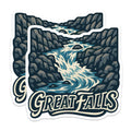 (2 Pack) Great Falls Magnets - Montana Waterfall Scenery Decor - Scenic River Mountain Landscape Souvenir - 5 Inches On Longest Side - Thick Durable Magnet - Made in USA - MAG19858