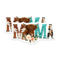 (2 Pack) Highland Cow Mama Magnets - Cow Print Mom Decor - Ranch Life Style Accessories - 5 Inches On Longest Side - Thick Durable Magnet - Made in USA - MAG30893