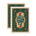 (2 Pack) Mystical Snake Magnets - Esoteric Tarot Card Art - Rose Hands Celestial Decor - Spiritual Bohemian Fridge Accent - 5 Inches On Longest Side - Thick Durable Magnet - Made in USA - MAG22806