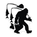 (2 Pack) Bigfoot Fishing Silhouette Magnets - Sasquatch Outdoors Adventure - Humorous Cryptid Refrigerator Magnet - 5 Inches On Longest Side - Thick Durable Magnet - Made in USA - MAG22694