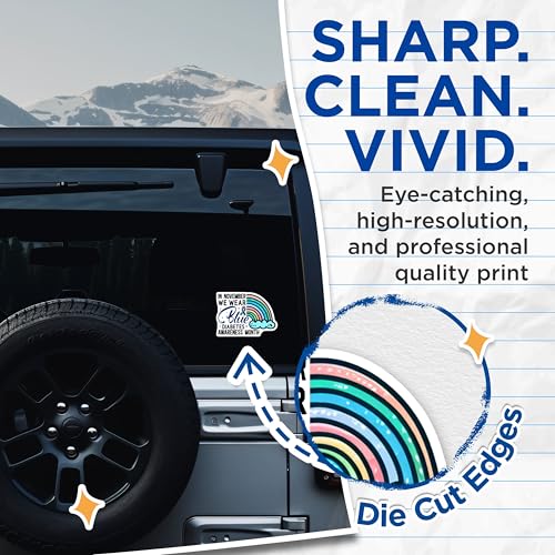 (2 Pack) Diabetes Awareness Month Stickers - Wear Blue Stickers - Diabetes Awareness Stickers - 5" On Longest Side - Sticks to Smooth Flat Surfaces - Made in USA - BMCS3828