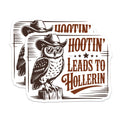 (2 Pack) Hootin Leads to Hollerin Magnets - Cowboy Owl Decor - Western Home Decor Magnets - 5" On Longest Side - Premium Magnet - for Cars, Refrigerators, Toolboxes, Lockers - Made in USA - MAG14864