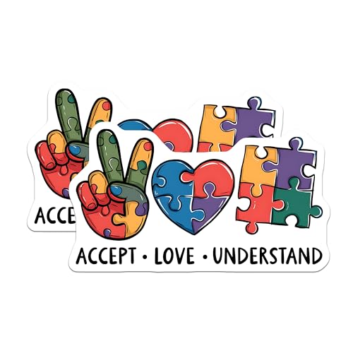 (2 Pack) Peace Love Understand Magnet - 5" On Longest Side - Sticks to Smooth Flat Surfaces - Made in USA - MAG9814