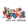(2 Pack) Peace Love Understand Magnet - 5" On Longest Side - Sticks to Smooth Flat Surfaces - Made in USA - MAG9814