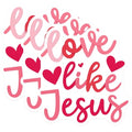 (3 Pack) Love Like Jesus Decals - Faith Decals - Christian Laptop Decal - 3 Inches On Longest Side - Easy Peel & Apply - Made in USA - 3MCS2905