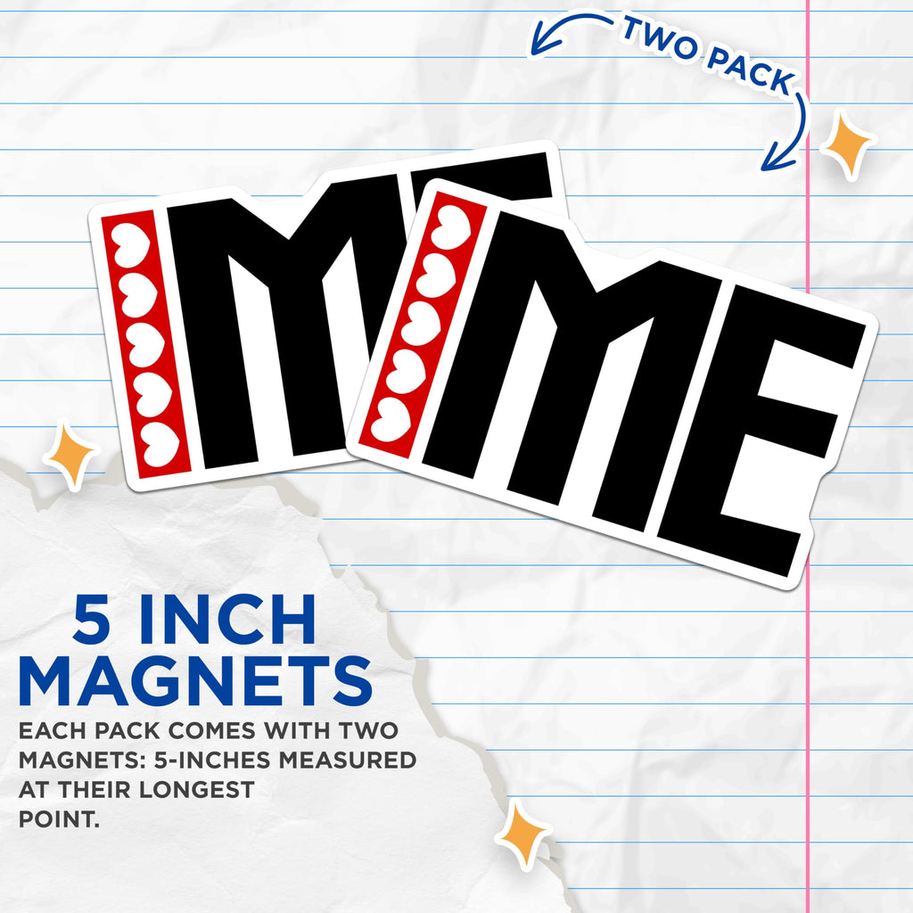 (2 Pack) I Love Heart Magnets - Phrase Art Magnet - Refrigerator Magnet - 5" On Longest Side - Premium Magnet - for Cars, Refrigerators, Toolboxes, Lockers - Made in USA - MAG18829