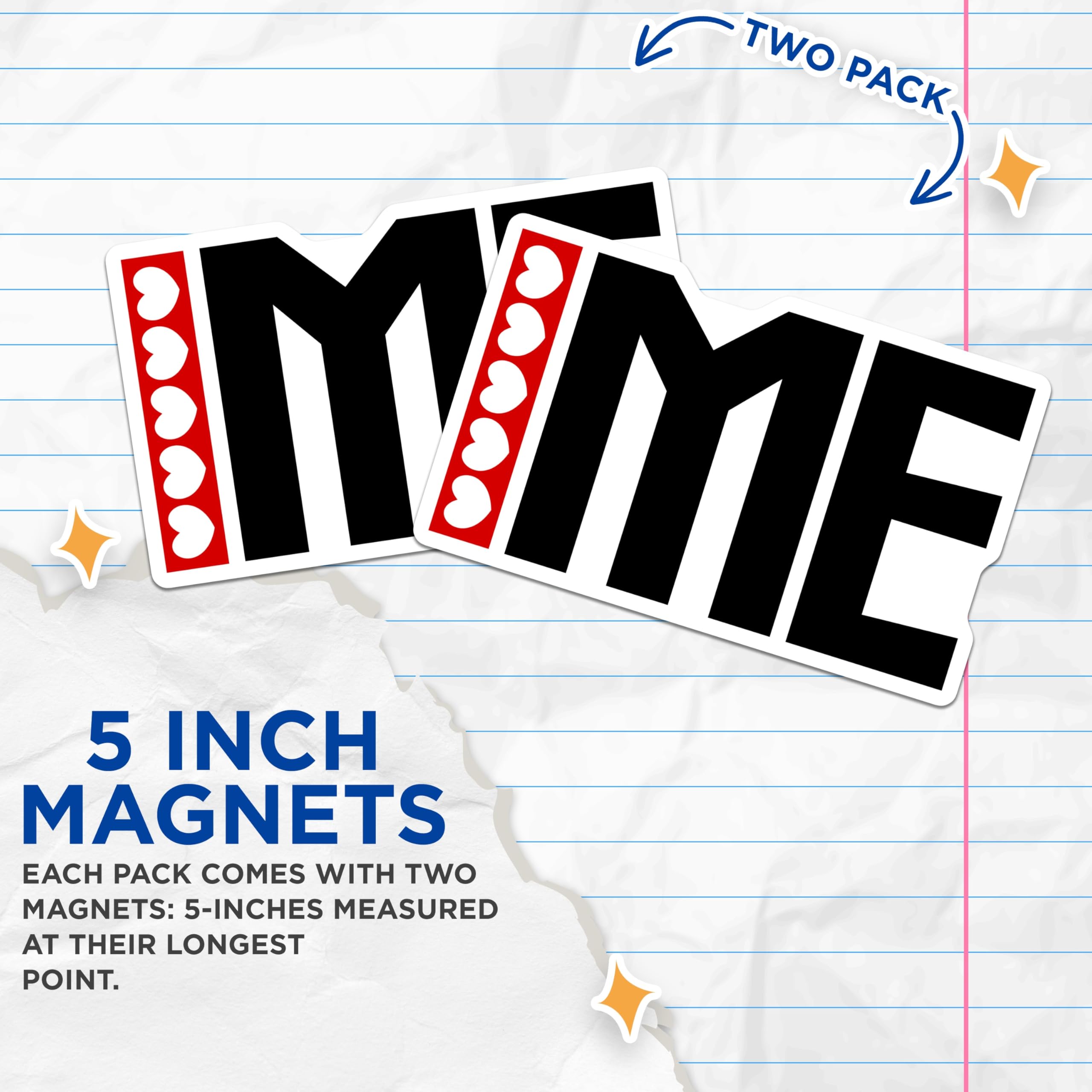 (2 Pack) I Love Heart Magnets - Phrase Art Magnet - Refrigerator Magnet - 5" On Longest Side - Premium Magnet - for Cars, Refrigerators, Toolboxes, Lockers - Made in USA - MAG18829