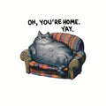 (3 Pack) Grumpy Cat Decals - Oh Youre Home - Lazy Cat Laptop Decal - 3 Inches On Longest Side - Easy Peel & Apply - Made in USA - 3MCS7786