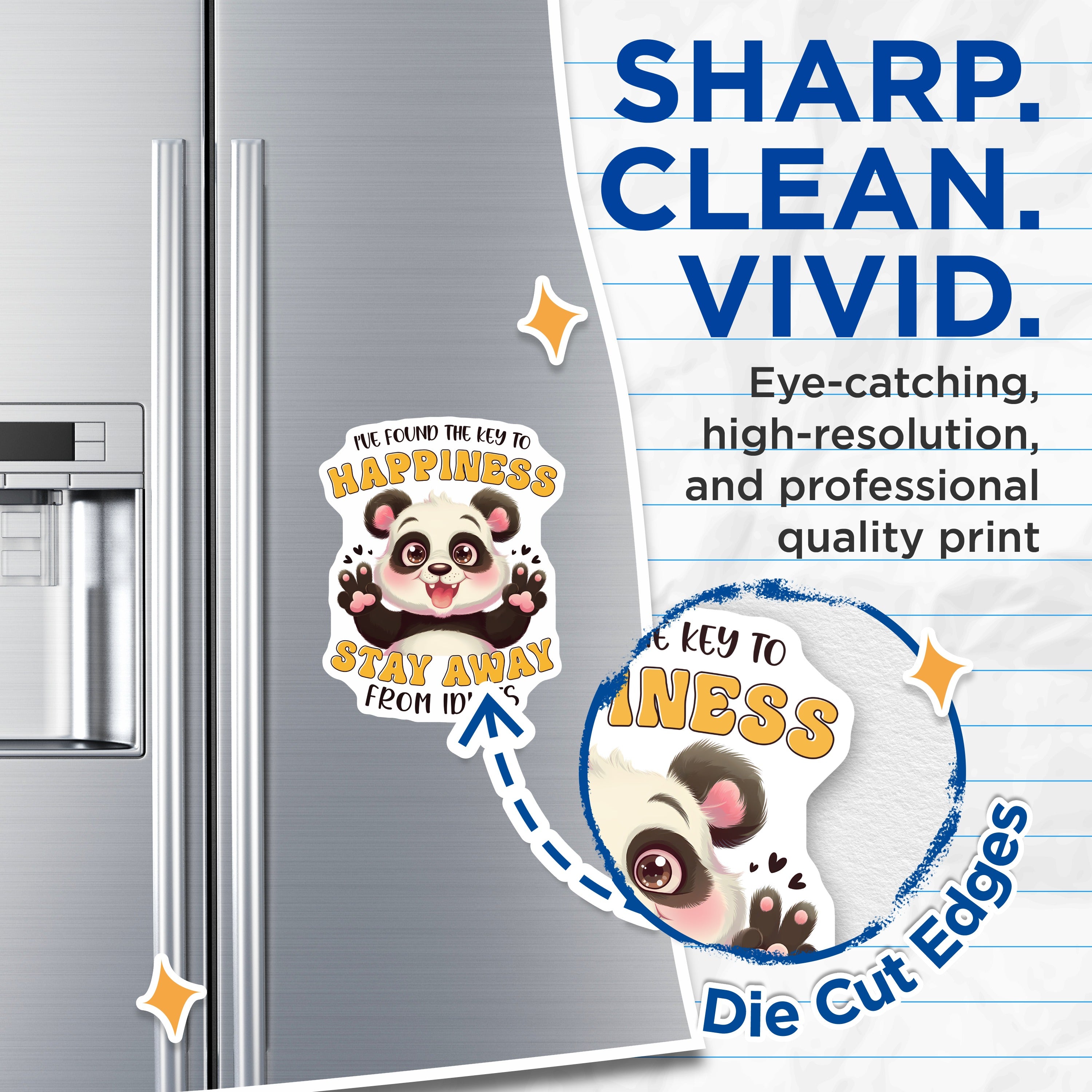 (2 Pack) Funny Panda Magnets - Sarcastic Quote Fridge Magnets - Introvert Humor Office Decor - Cute Animal Fridge Magnets - 5" - Durable Magnet - Made in USA - MAG38375