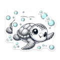 (2 Pack) Sea Turtle Decor Magnet - 5" On Longest Side - Sticks to Smooth Flat Surfaces - Made in USA - MAG10101