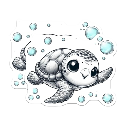 (2 Pack) Sea Turtle Decor Magnet - 5" On Longest Side - Sticks to Smooth Flat Surfaces - Made in USA - MAG10101