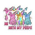 (2 Pack) Chillin with My Peeps Magnets - Funny Easter Bunny - Spring Refrigerator Decor - Kitchen Locker Whiteboard - 5 Inches On Longest Side - Thick Durable Magnet - Made in USA - MAG26197