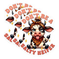 (3 Pack) Salty Heifer Decals - Funny Cow Sticker - Laptop Decal - Sarcastic Decal - 3 Inches On Longest Side - Easy Peel & Apply - Made in USA - 3MCS2558