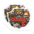 (2 Pack) Fierce Leopard Mama Magnets - Rockabilly Hot Rod Skull Art - Butterfly Dice 8 Ball Edgy Mom Accents - 5 Inches On Longest Side - Thick Durable Magnet - Made in USA - MAG21181