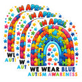 (3 Pack) Autism Awareness Decals - Rainbow Puzzle Piece - Laptop Decal - 3 Inches On Longest Side - Easy Peel & Apply - Made in USA - 3MCS1986