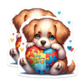 (2 Pack) Heart Puzzle Design Magnet - 5" On Longest Side - Sticks to Smooth Flat Surfaces - Made in USA - MAG9468
