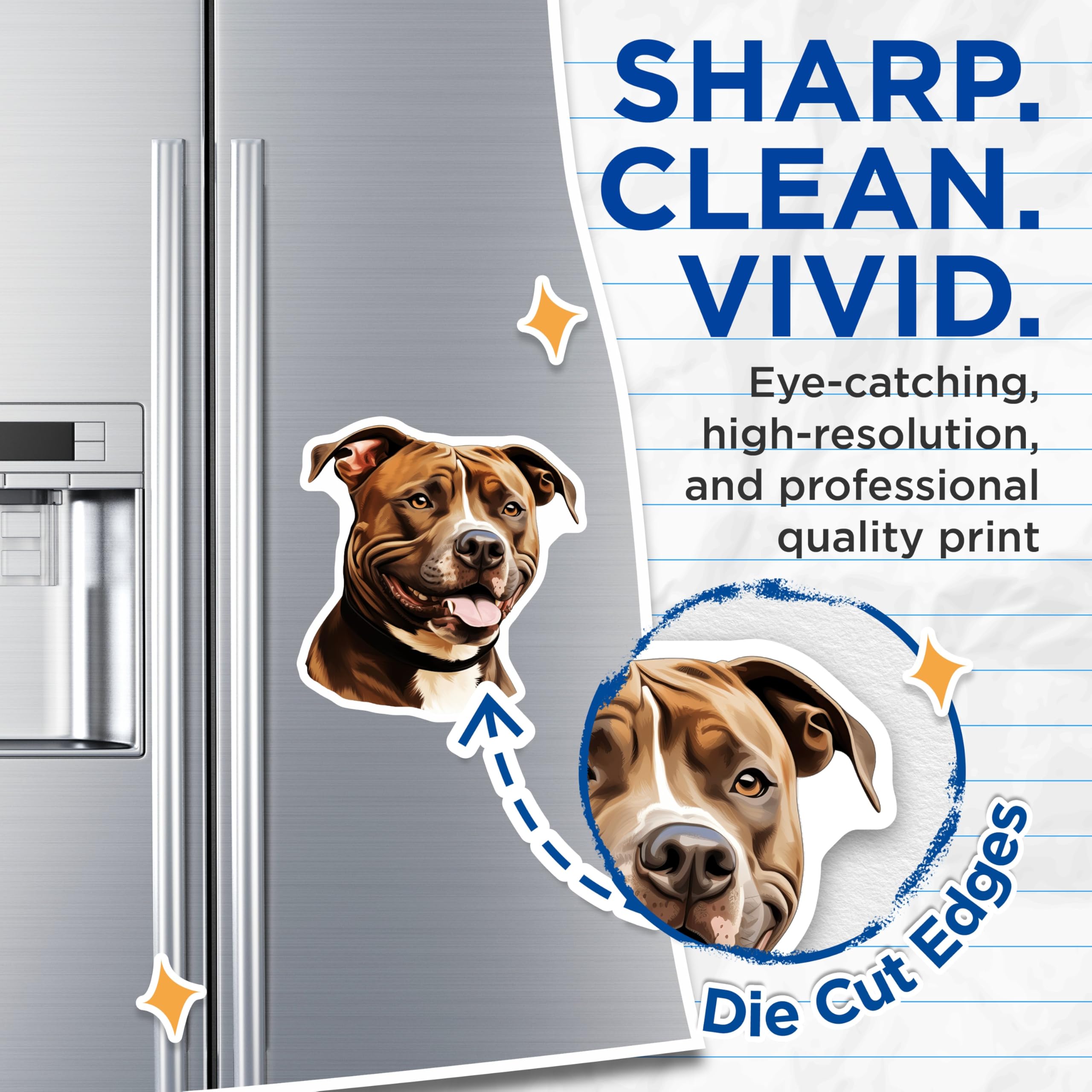 (2 Pack) Pitbull Magnets - Dog Lover Fridge Decor - Pet Parent Kitchen Accessory - Animal Enthusiast - 5 Inches On Longest Side - Thick Durable Magnet - Made in USA - MAG27931
