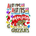 (2 Pack) Autism Awareness Magnets - Mama Bear Strength Journey - Puzzle Piece Neurodiversity Advocacy Statement - 5 Inches On Longest Side - Thick Durable Magnet - Made in USA - MAG24746
