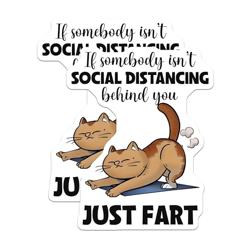 (2 Pack) Social Distancing Magnets - Humorous Fridge Decor - Quirky Home Accessory - 5" On Longest Side - for Cars, Fridges, Toolboxes - Made in USA - MAG7731