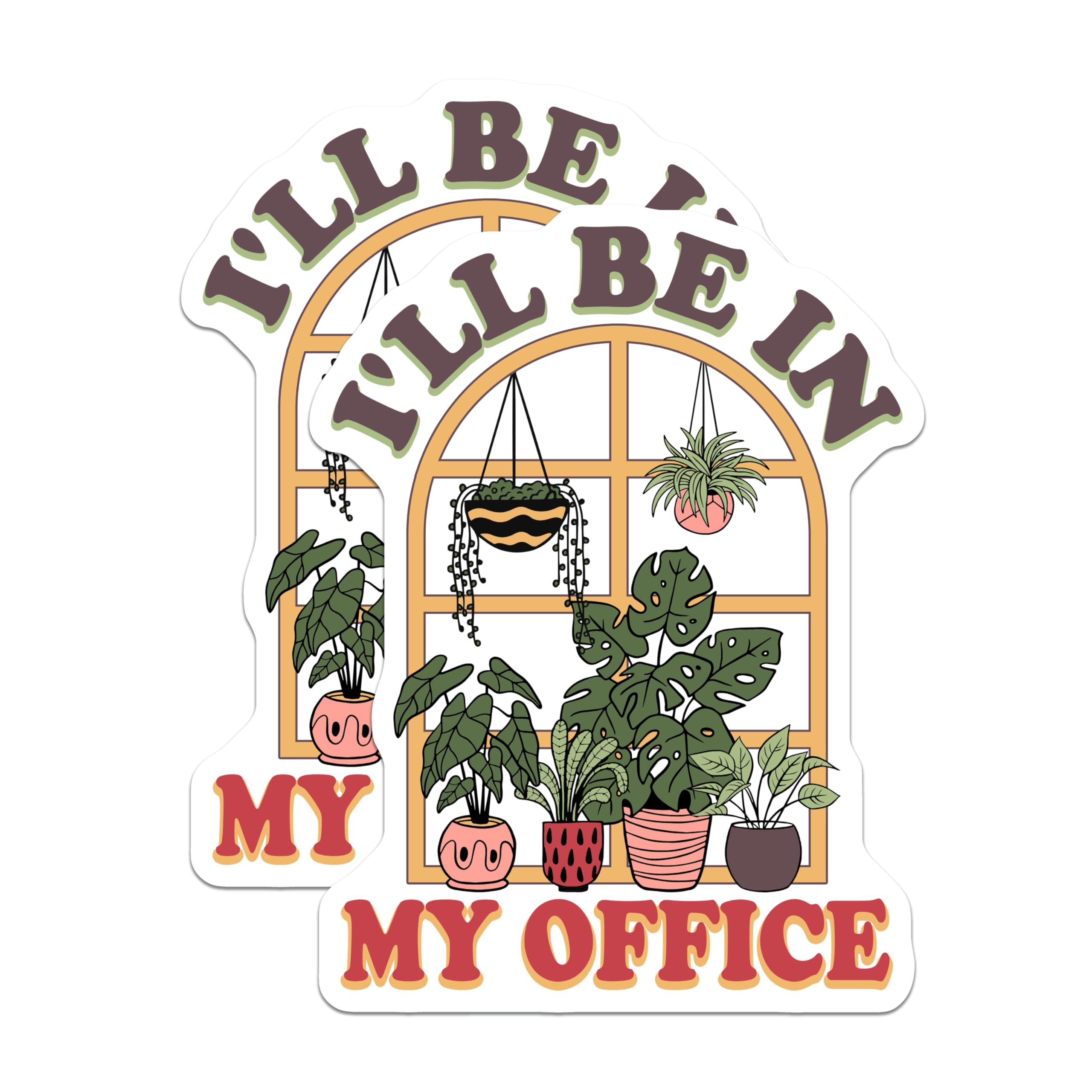 (2 Pack) Plant Office Magnets - Houseplant Lover Humor - Botanical Greenery Fridge Decor - Work from Home Office Statement - 5 Inches On Longest Side - Thick Durable Magnet - Made in USA - MAG19045