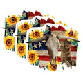 (3 Pack) American West Decals - Cowboy Boot Sunflower Decal - Bull Skull USA Flag Decal - 3 Inches On Longest Side - Easy Peel & Apply - Made in USA - 3MCS4494
