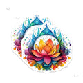 (2 Pack) Lotus Flower Magnets - Spiritual Mandala Art - Vibrant Boho Decor - Refrigerator Display - 5 Inches On Longest Side - Thick Durable Magnet - Made in USA - MAG22654