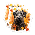 (2 Pack) Schnauzer Dog Magnets - Autumn Leaves Kitchen Decor - Pet Lover Refrigerator Accent - 5 Inches On Longest Side - Thick Durable Magnet - Made in USA - MAG26137