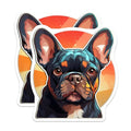 (2 Pack) French Bulldog Stickers - Cute Dog Stickers - Colorful Pet Stickers - 5" On Longest Side - Sticks to Smooth Flat Surfaces - Made in USA - BMCS3943