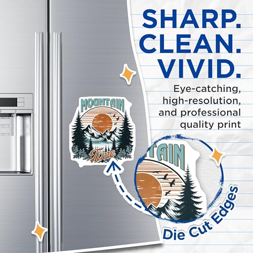 (2 Pack) Mountain Time Magnets - Nature Landscape Magnets - Outdoor Adventure Magnets - 5" On Longest Side - for Cars, Refrigerators, Toolboxes, Lockers - Made in USA BMCS3266