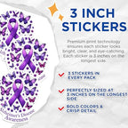 (3 Pack) Alzheimers Awareness Decals - Purple Ribbon Butterfly - Laptop Decal - 3 Inches On Longest Side - Easy Peel & Apply - Made in USA - 3MCS8545
