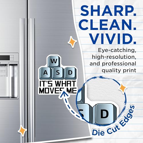 (2 Pack) Gaming Keyboard Magnets - WASD Keys - 5" On Longest Side - for Cars, Fridges, Toolboxes - Made in USA - MAG7425