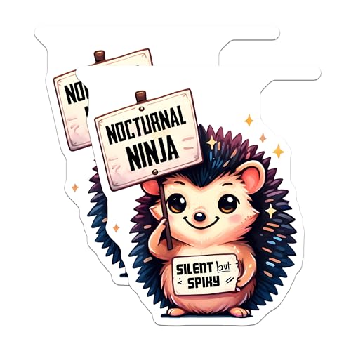 (2 Pack) Nocturnal Ninja Solid Color Magnets - Silent but Spiky Hedgehog - Cute Animal-Themed Refrigerator Magnets - 5" On Longest Side - for Cars, Fridges, Toolboxes - Made in USA - MAG3734