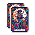 (2 Pack) Wanderlust Skeleton Magnets - Bohemian Traveler Decor - Colorful Folk Art Fridge - 5 Inches On Longest Side - Thick Durable Magnet - Made in USA - MAG29075